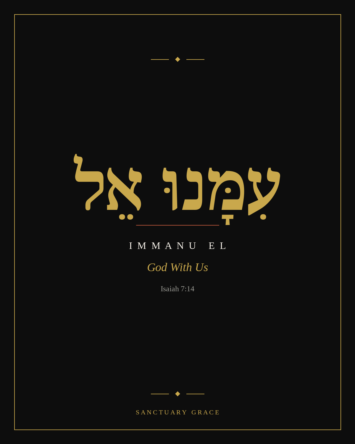 Immanu El, God With Us, Isaiah 7:14