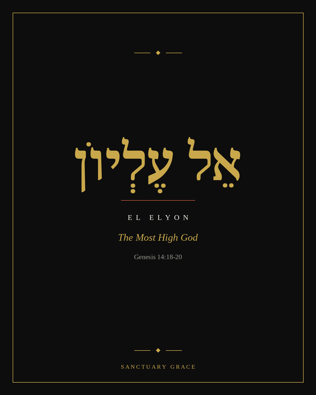 El Elyon, God Most High, Genesis 14:18-20