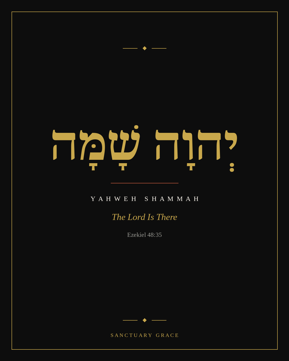 Yahweh Shammah, the Lord Is There, Ezekiel 48:35