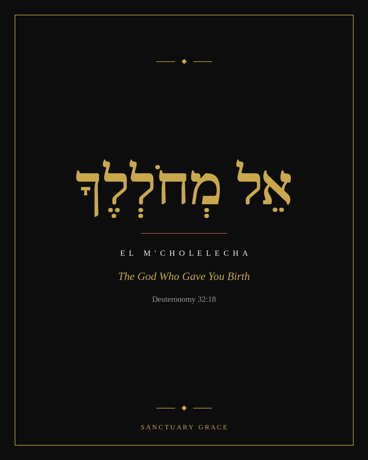 El M'cholelecha, the God Who Fathered You, Deuteronomy 32:18