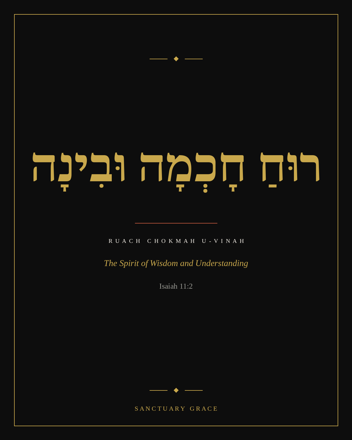Ruach Chokmah u-Binah wall art, The Spirit of Wisdom and Understanding